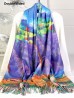 Irises Double-sided Oil Painting Design Fashion Scarf